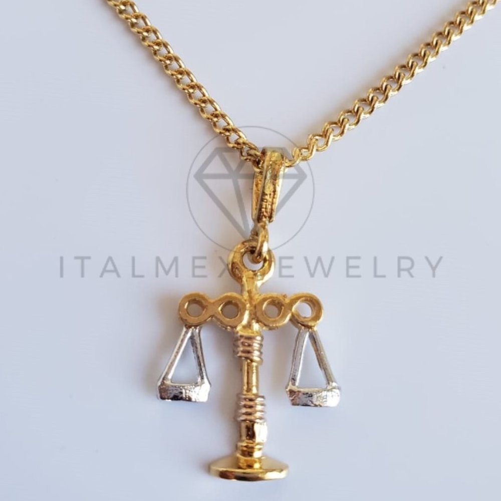 18K Gold Plated Libra Pendant & 22" Chain